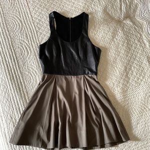 Cute Mason dress lambskin leather upper with exposed back zipper, like new!